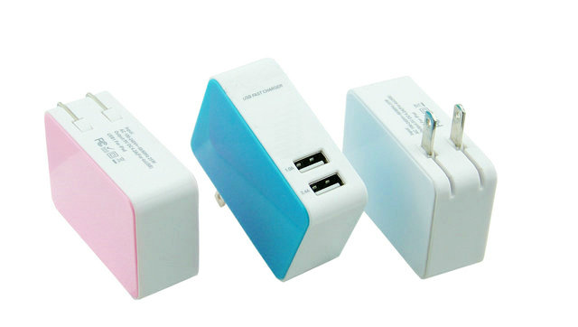 2 USB US foldeable plug charger-SPR24W-835